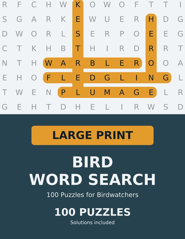 Large Print Bird Word Search cover