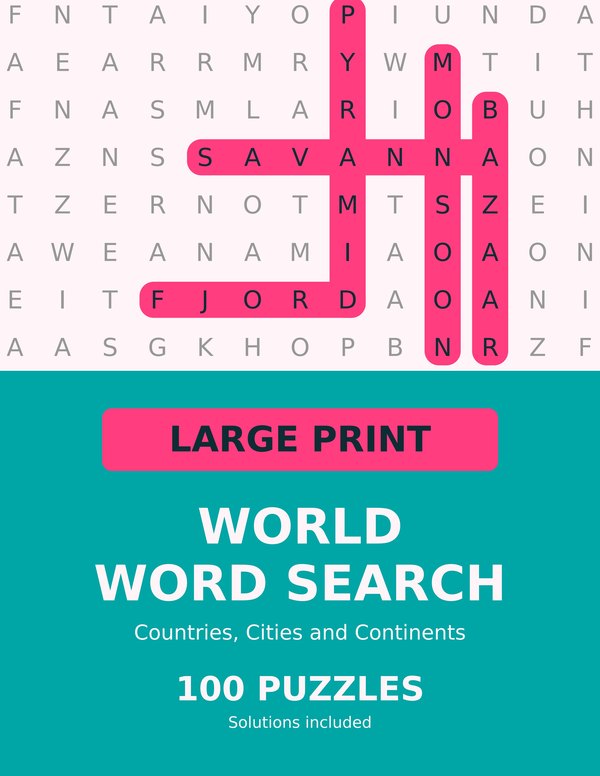 Large Print World Word Search cover