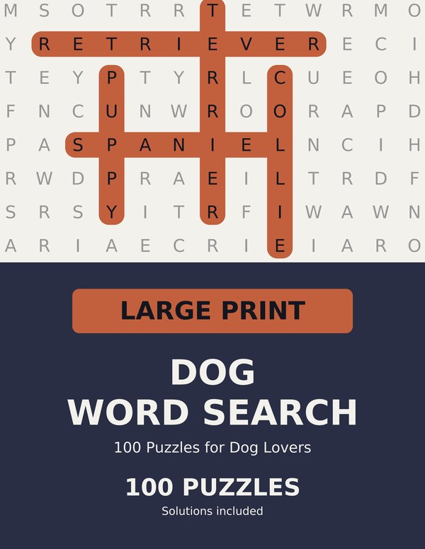 Large Print Dog Word Search cover