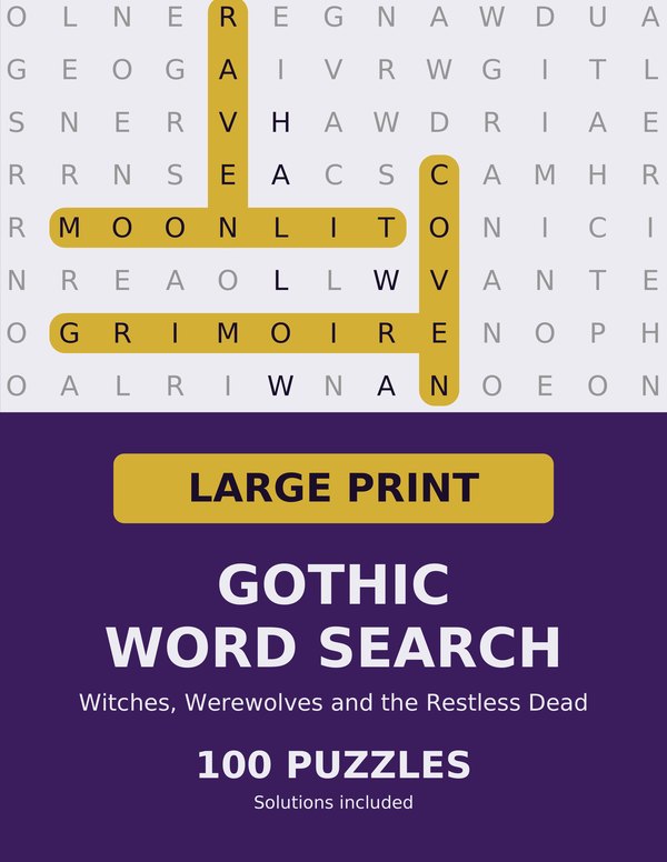 Large Print Gothic Word Search cover