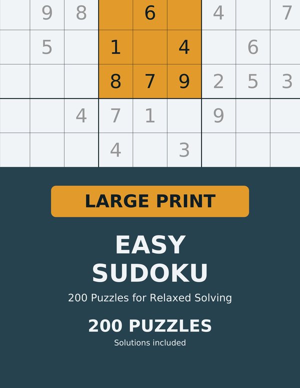 Large Print Easy Sudoku cover