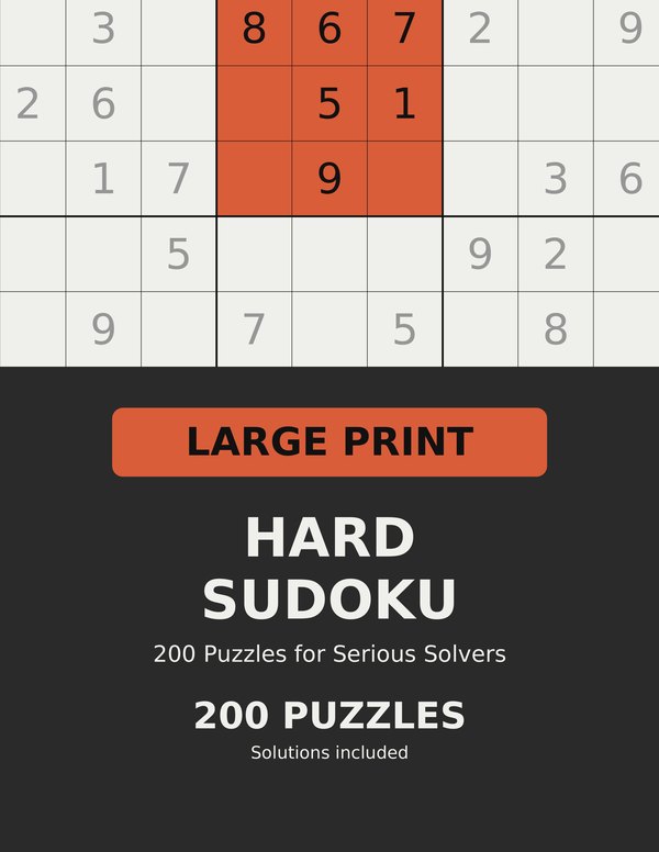 Large Print Hard Sudoku cover